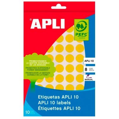 Etichete autoadezive Apli galben 19 mm 320 eticheteblister