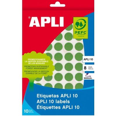 Etichete autoadezive Apli verde 19 mm 320 eticheteblister