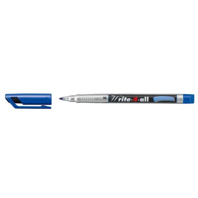 Marker permanent Stabilo Write-4-All corp plastic varf rotund 1 mm albastru