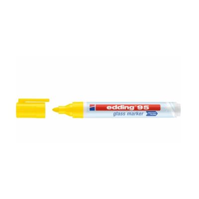 Marker pentru sticla Edding 95 corp plastic varf rotund 1. 5-3 mm galben