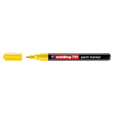 Marker permanent Edding 791 cu vopsea corp plastic varf rotund 1-2 mm galben