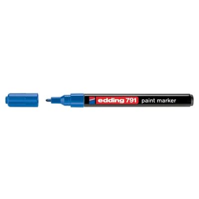 Marker permanent Edding 791 cu vopsea corp plastic varf rotund 1-2 mm albastru