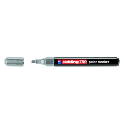 Marker permanent Edding 790 cu vopsea corp plastic varf rotund 2-3 mm argintiu