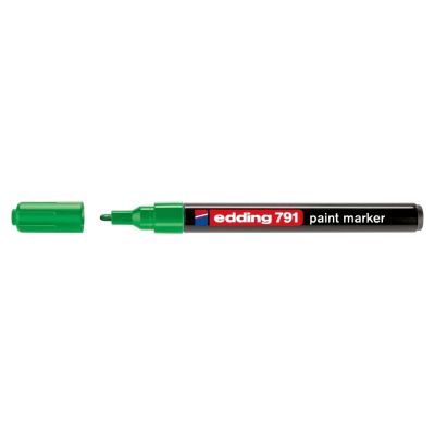 Marker permanent Edding 791 cu vopsea corp plastic varf rotund 1-2 mm verde