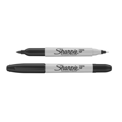 Marker permanent Papermate Sharpie cu doua capete 0. 5 mm si 1 mm negru