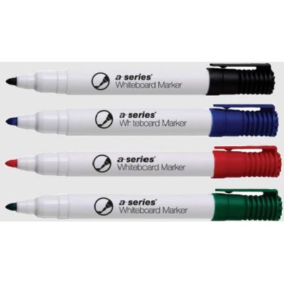 Marker pentru tabla A-series corp plastic varf 2 mm 4 culoriset