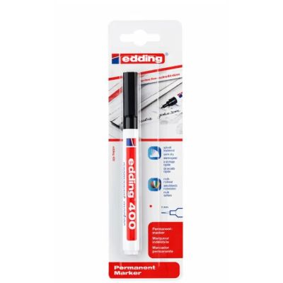 Marker permanent Edding 400 varf rotund 1 mm negru blister