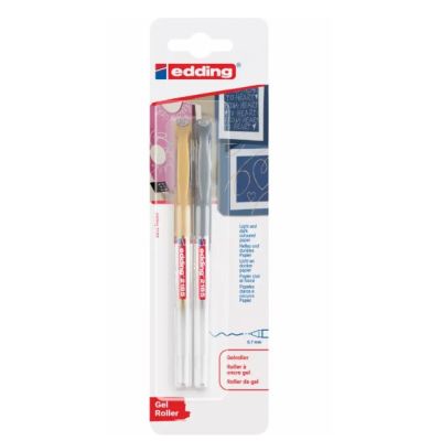 Roller Edding 2185 cu gel varf 0. 7mm auriuargintiu blister