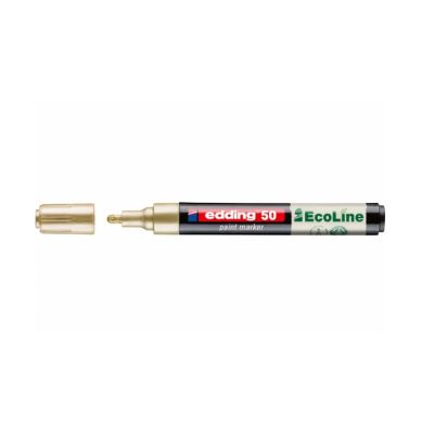 Marker cu vopsea pe baza de apa Edding Ecoline 50 corp din plastic reciclat varf rotund 2-3 mm auriu