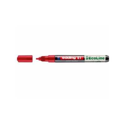 Marker cu vopsea edding Ecoline 51 corp din plastic reciclat varf rotund 1-2 mm rosu