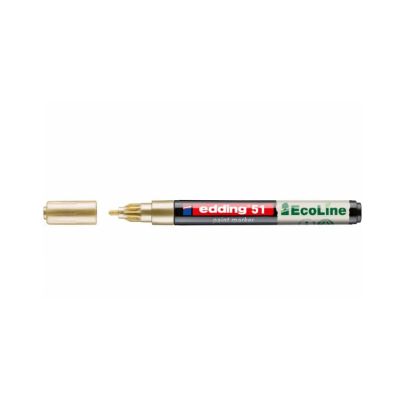 Marker cu vopsea pe baza de apa Edding Ecoline 51 corp din plastic reciclat varf rotund 1-2 mm auriu
