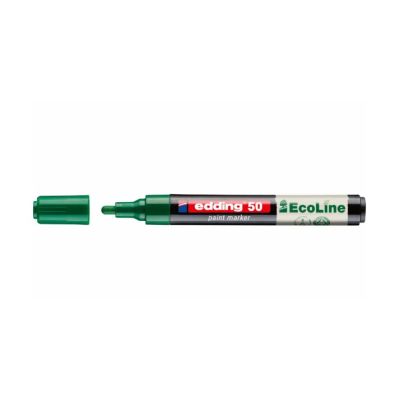 Marker cu vopsea pe baza de apa edding Ecoline 50 corp din plastic reciclat varf rotund 2-3 mm verde