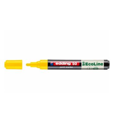 Marker cu vopsea pe baza de apa edding Ecoline 50 corp din plastic reciclat varf rotund 2-3 mm galben