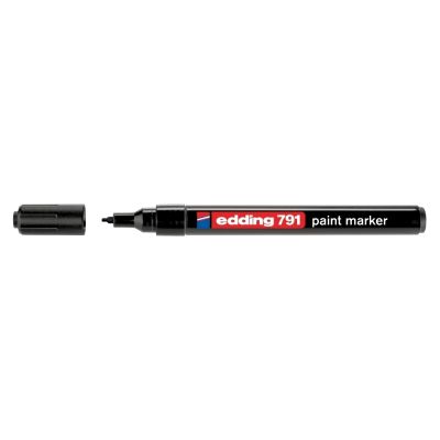 Marker permanent Edding 791 cu vopsea corp plastic varf rotund 1-2 mm negru