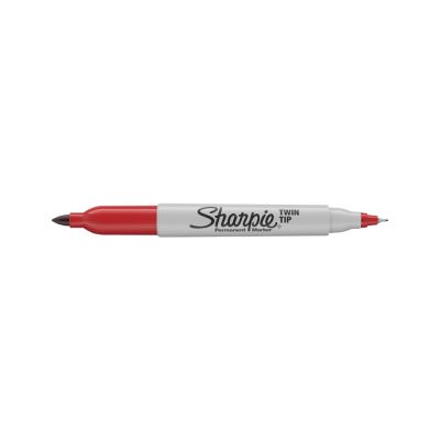 Marker permanent Papermate Sharpie cu doua capete 0. 5 mm si 1 mm rosu