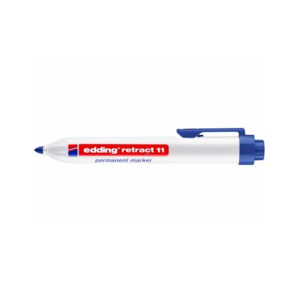 Marker permanent Edding retract 11 corp din plastic varf rotund 1. 5-3 mm albastru