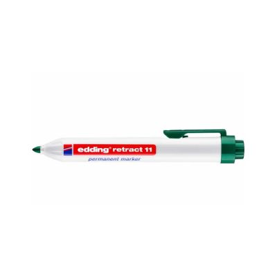 Marker permanent Edding retract 11 corp din plastic varf rotund 1. 5-3 mm verde