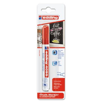 Marker Edding 4095 cu creta lichida varf 2-3 mm rosu blister