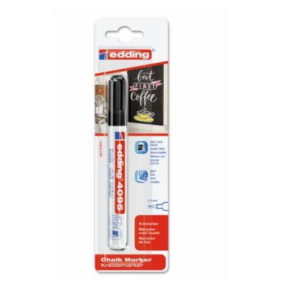 Marker Edding 4095 cu creta lichida varf 2-3 mm negru blister