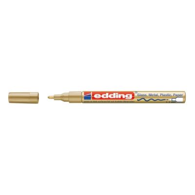 Marker permanent Edding 751 cu vopsea corp metalic varf rotund 1-2 mm auriu