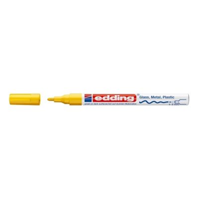 Marker permanent Edding 751 cu vopsea corp metalic varf rotund 1-2 mm galben