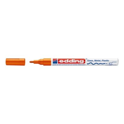 Marker permanent Edding 751 cu vopsea corp metalic varf rotund 1-2 mm portocaliu