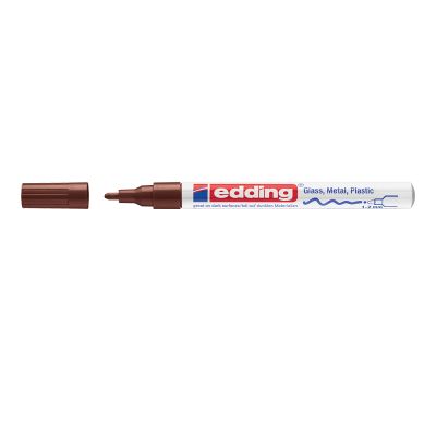 Marker permanent Edding 751 cu vopsea corp metalic varf rotund 1-2 mm maro