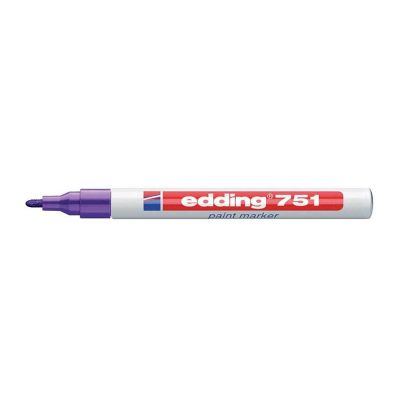 Marker permanent Edding 751 cu vopsea corp metalic varf rotund 1-2 mm mov