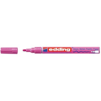 Marker permanent Edding 751 cu vopsea corp metalic varf rotund 1-2 mm roz