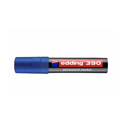 Marker permanent Edding 390 corp plastic varf retezat 4-12 mm albastru