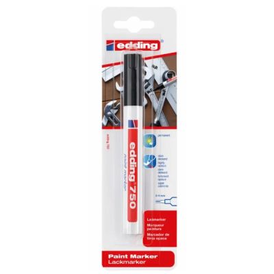 Marker Edding 750 cu vopsea corp metalic varf 2-4 mm negru blister
