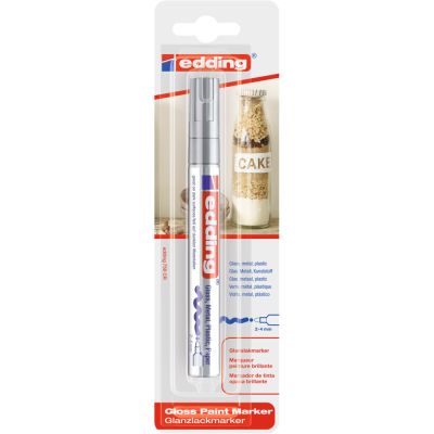Marker Edding 750 cu vopsea corp metalic varf 2-4 mm argintiu blister