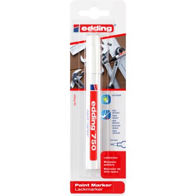 Marker Edding 750 cu vopsea corp metalic varf 2-4 mm alb blister