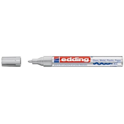 Marker permanent Edding 750 cu vopsea corp metalic varf rotund 2-4 mm argintiu