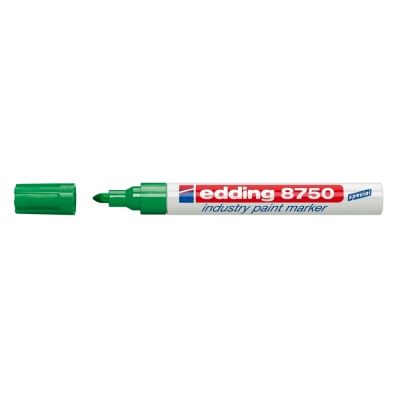 Marker permanent Edding 8750 cu vopsea corp aluminiu varf rotund 2-4 mm verde