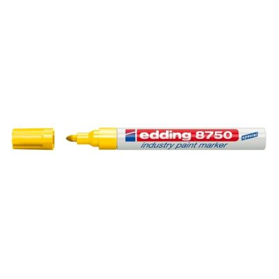 Marker permanent Edding 8750 cu vopsea corp aluminiu varf rotund 2-4 mm galben