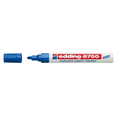 Marker permanent Edding 8750 cu vopsea corp aluminiu varf rotund 2-4 mm albastru