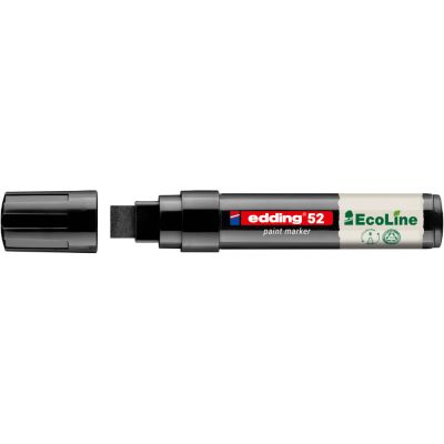 Marker cu vopsea pe baza de apa Edding Ecoline 52 corp din plastic reciclat varf tesit 4-15 mm negru