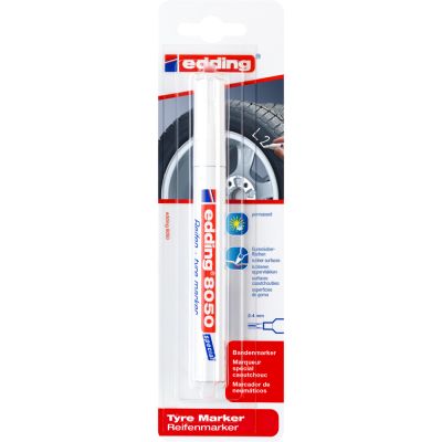 Marker Edding 8050 pentru anvelope varf rotund 2- 4 mm alb blister
