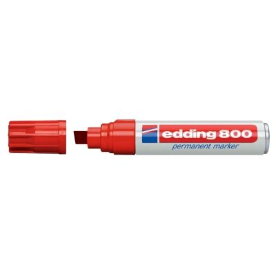 Marker permanent Edding 800 corp aluminiu varf retezat 4-12 mm rosu