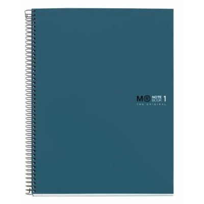 Caiet cu spira Miquelrius Original A5 matematica 80 file coperta cu tratament antiviral si antibacterian bleumarin