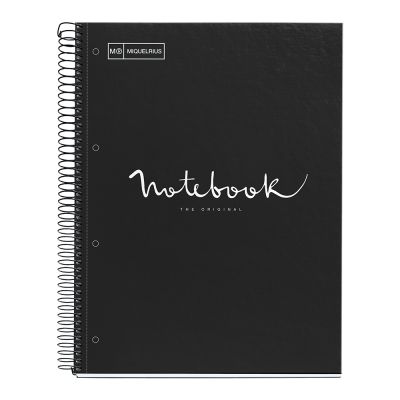 Caiet cu spira Miquelrius Emotion A4 matematica 80 file coperta carton dur negru