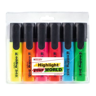 Textmarker Edding 345 varf retezat 2-5 mm 6 bucatiset