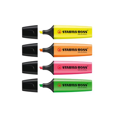 Textmarker Stabilo Boss varf 2-5 mm 4 culoriset