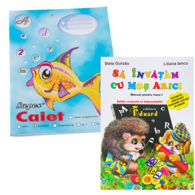 Pachet Caiet Pestisor dictando A5 48 file Casa Tipografica si Sa invatam cu Mos Arici. Clasa 1 - Stela Gurzau