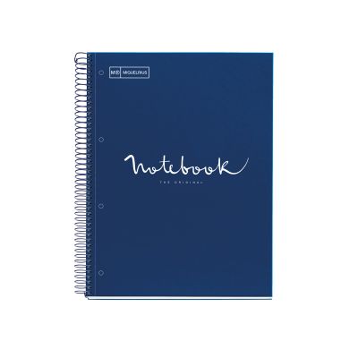 Caiet cu spira Miquelrius Emotion A5 matematica 120 file coperta carton dur albastru