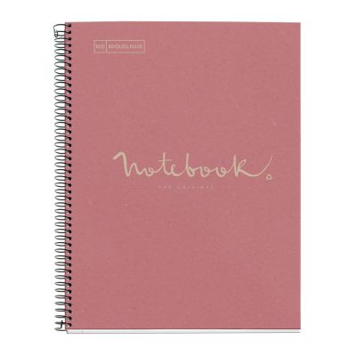 Caiet reciclat Miquelrius ECOPINK Emotions cu spira A4 matematica 80 file roz