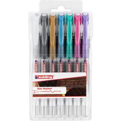 Roller gel Edding 2185 varf 0. 7 mm set 7 culori