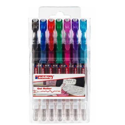Roller gel Edding 2185 corp din plastic varf 0. 7 mm 7 culoriset