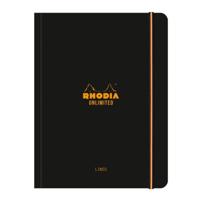 Caiet cu elastic A5 Rhodia Unlimited 60 file dictando negru